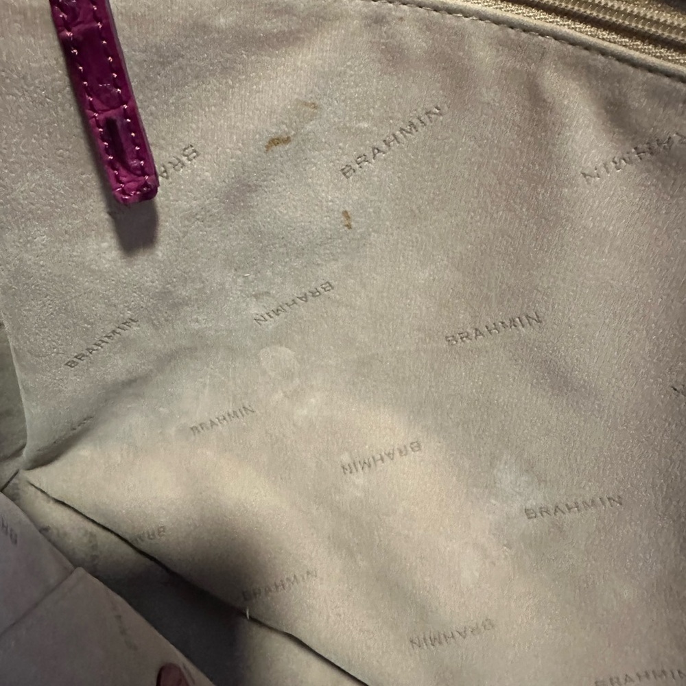 Brahmin pink crocodile expandable shoulder bag tote - Picture 12 of 12